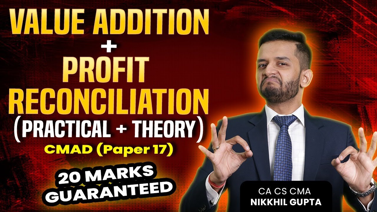 CMA Super Revision | Cost Audit | Value Addition + Profit Reconciliation | 20 Marks Guaranteed