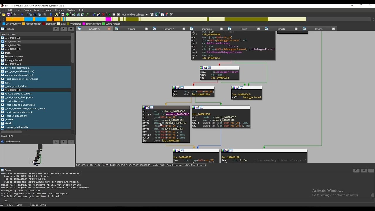 Reverse Engineering Crackme: Anti-debug and basic encryption