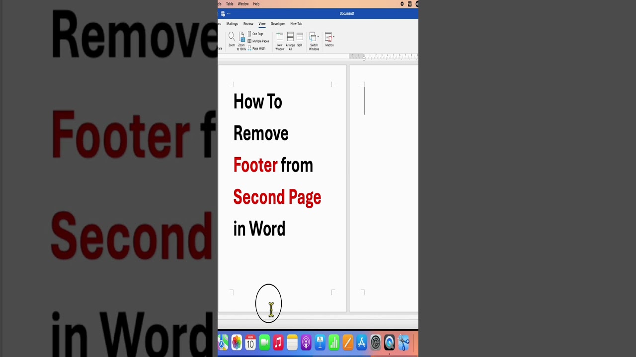 How to Remove Footer From Second Page