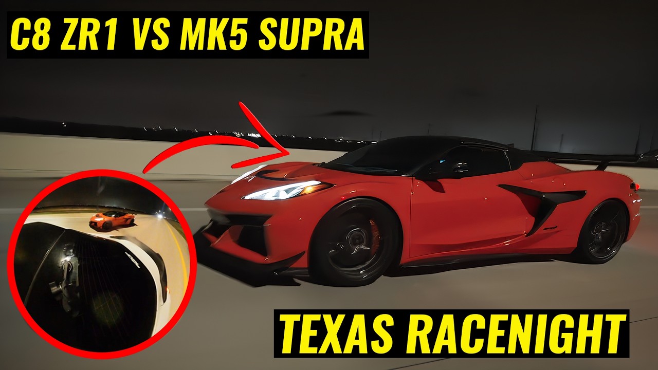 Roll Race Night C8 ZR1 Vs Mk5 SUPRA *gt500 races*