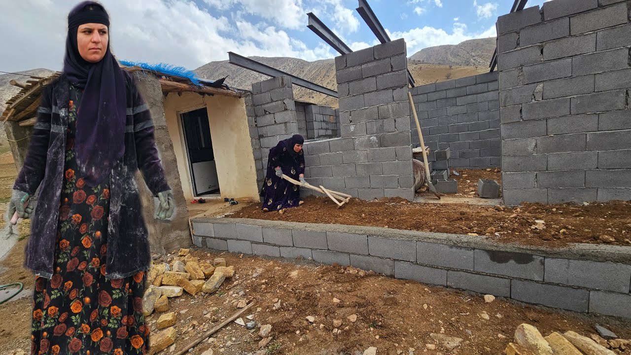 A single woman. Building a house. For comfort.
