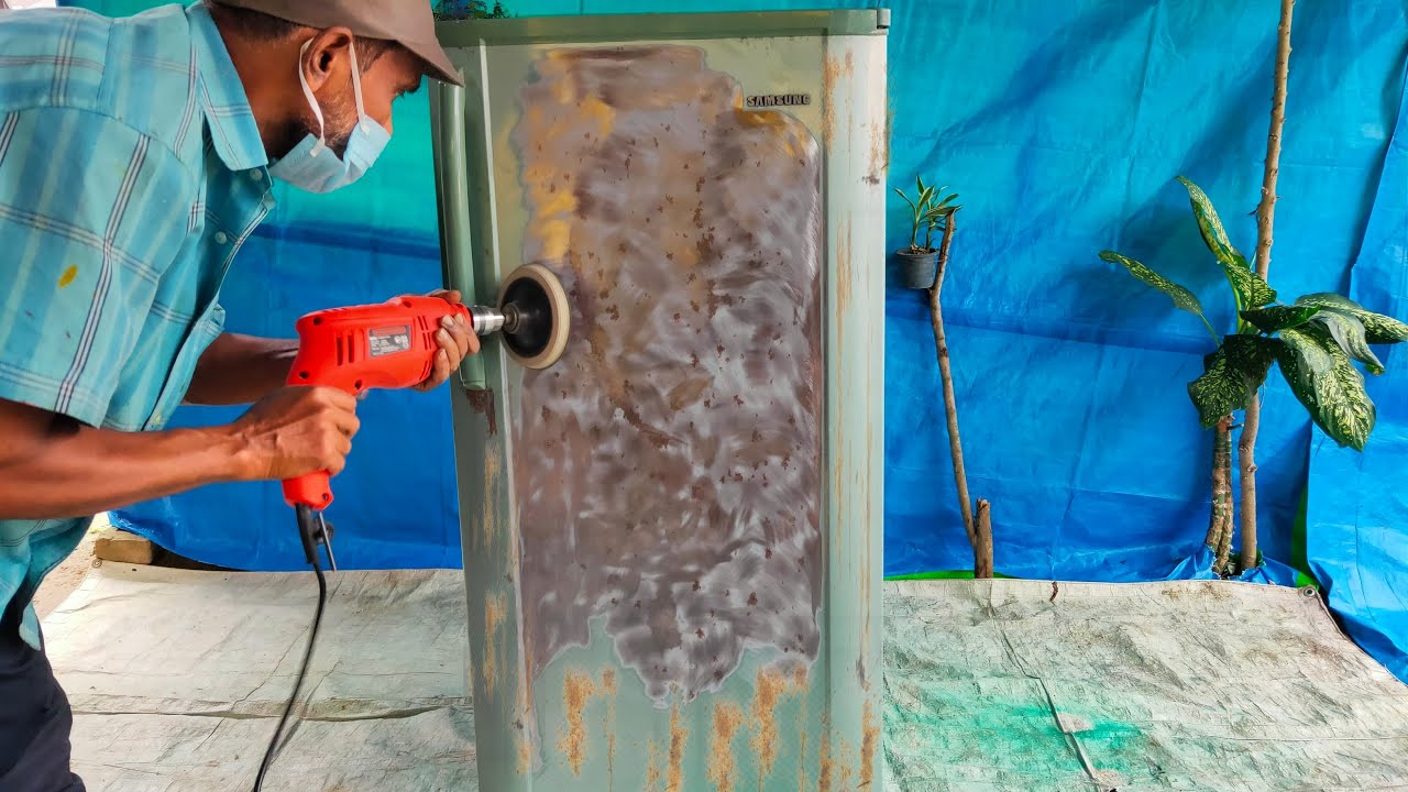 Rusted Refrigerator Restoration | fridge restoration