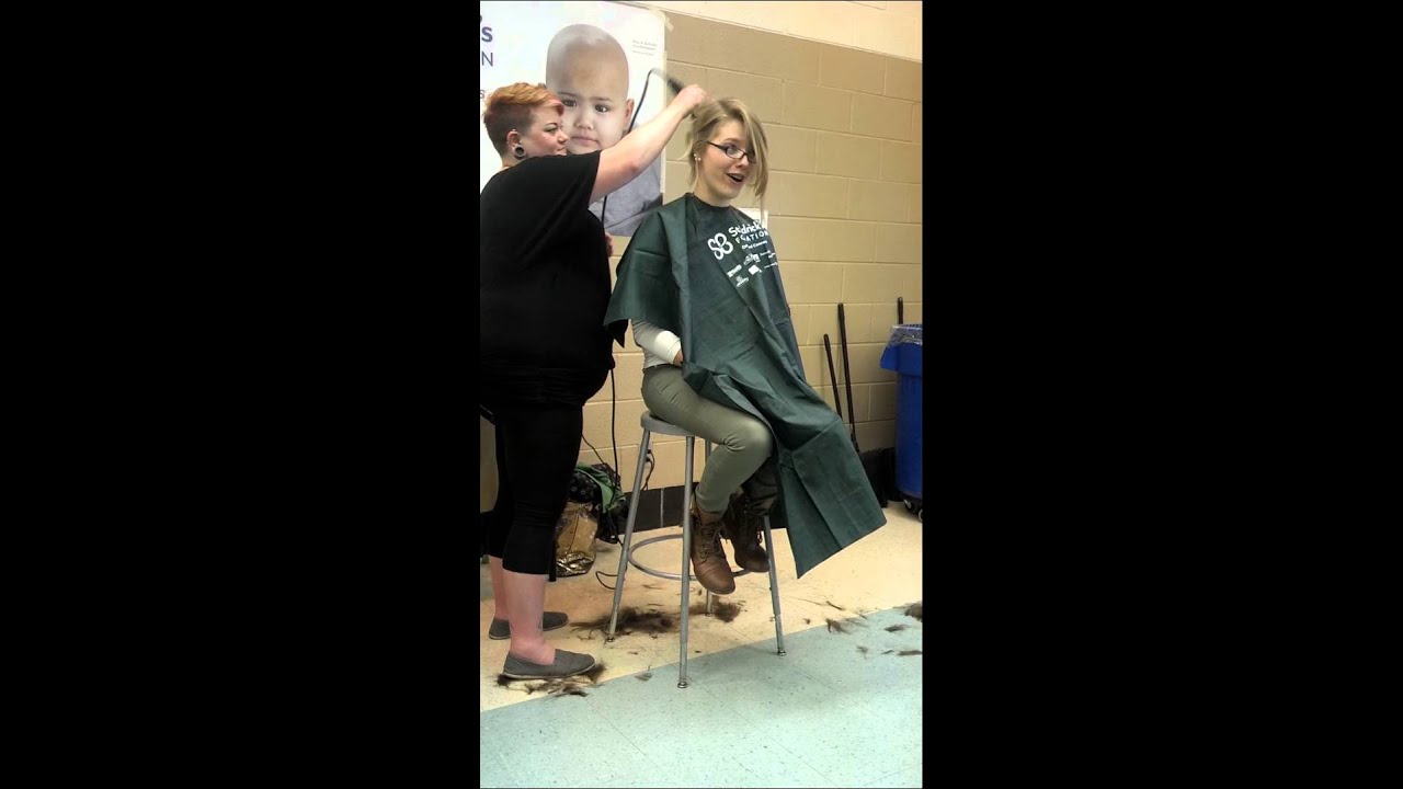 Allie getting her head shaved for St. Baldrick's 2014
