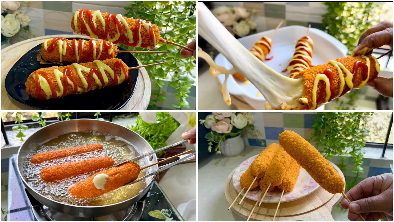 😋 কর্ণ ডগ ॥ FAMOUS KOREAN CHEESE CORN DOG REcipE | korean corn dog, the popular Korean street food