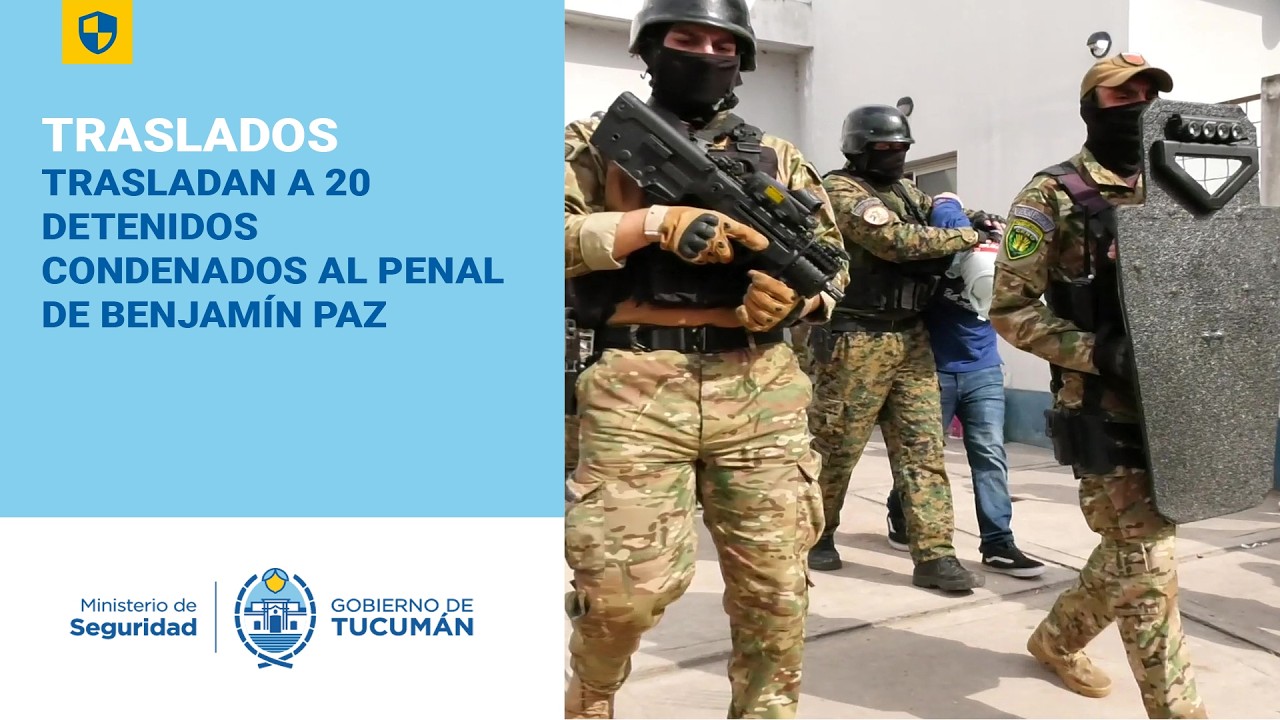 Trasladan a 20 detenidos condenados al penal de Benjamín Paz