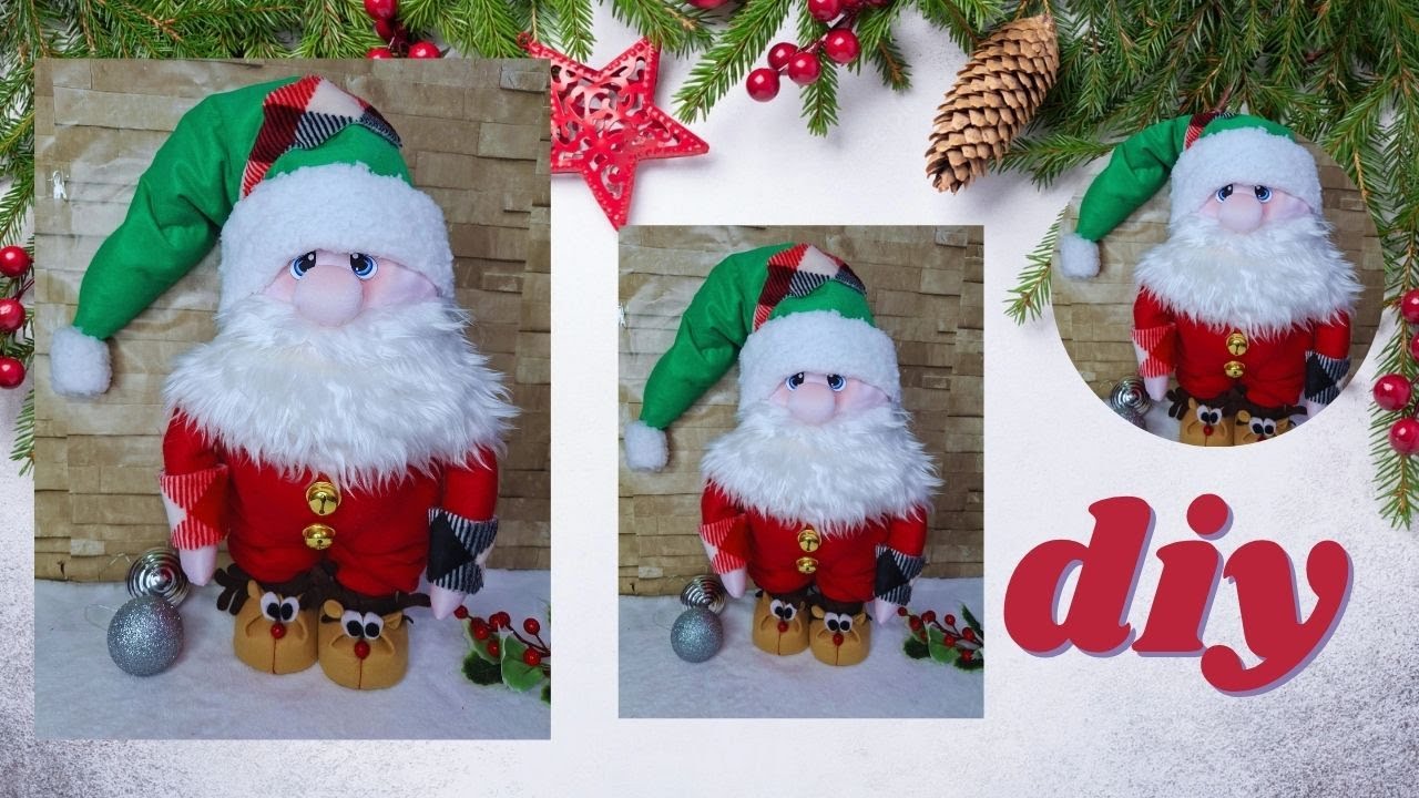 PAPA NOEL/ SANTA con PIJAMA y PANTUNFLAS de RENO 🎅  /DIY para NAVIDAD 🎄☃⛄