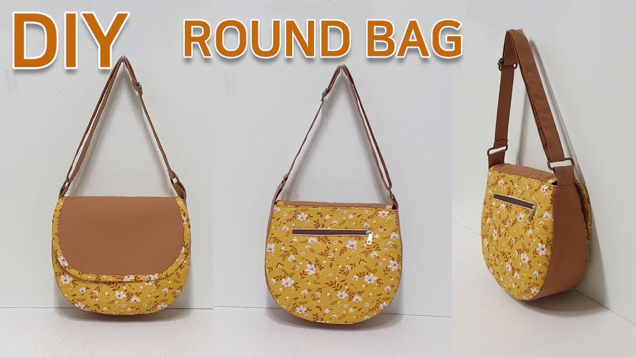 DIY Round bag/How to make a bag/Pattern sharing/라운드백 만들기/귀여운 숄더백/뒷포켓이있는 둥근가방 [제이에스데일리]