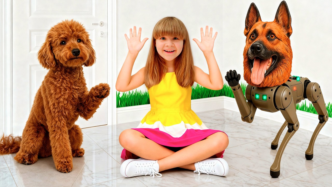 Robo Pet vs Real Pet! Funny Kids Stories and Challenges