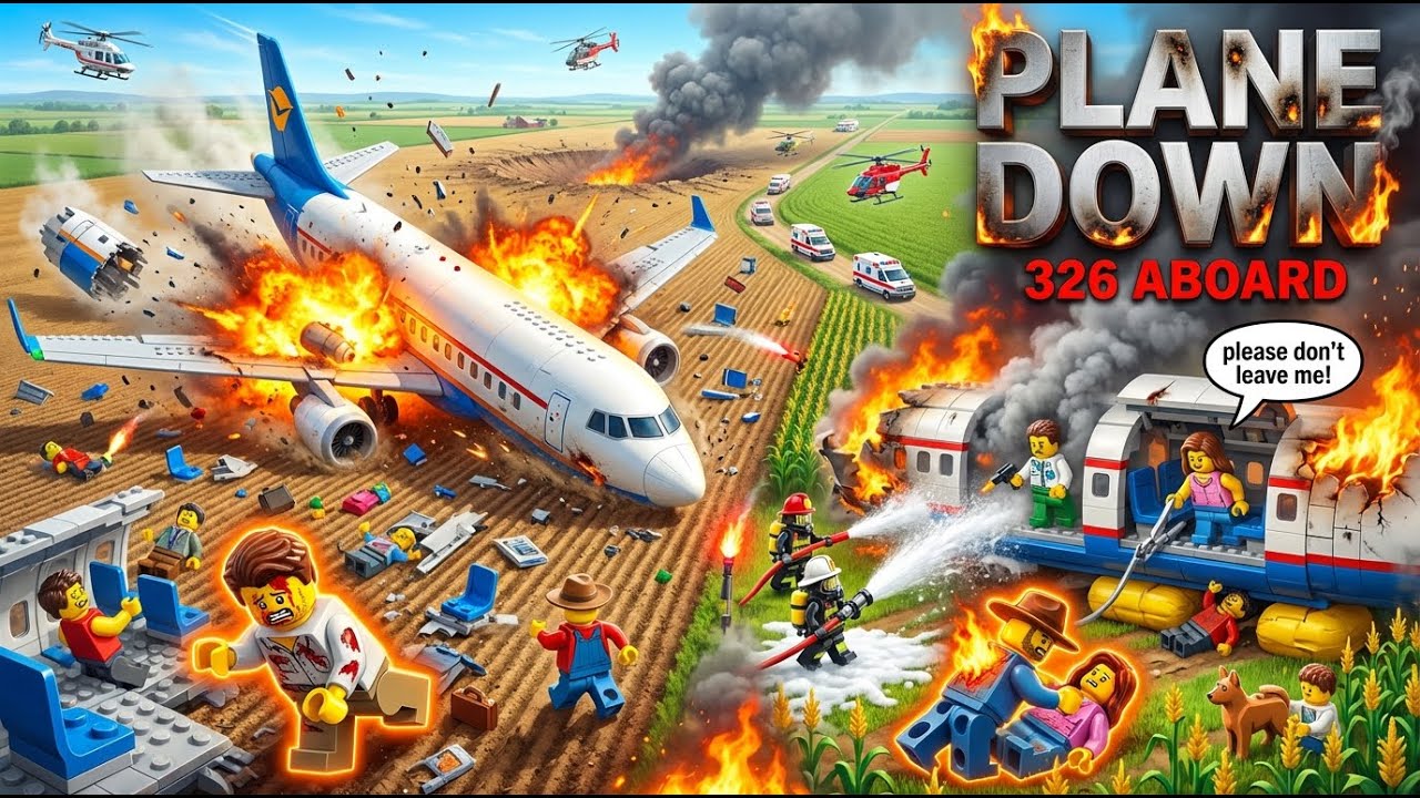 LEGO Plane CRASHES! ✈️💥 326 Passengers - Fire in the Sky! 😱