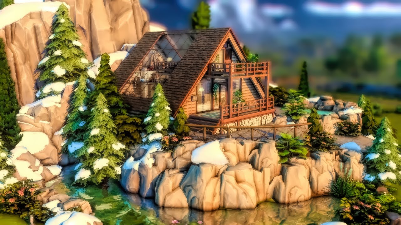 A-FRAMED SKYLIGHT COTTAGE | Stop motion | No CC | The sims 4