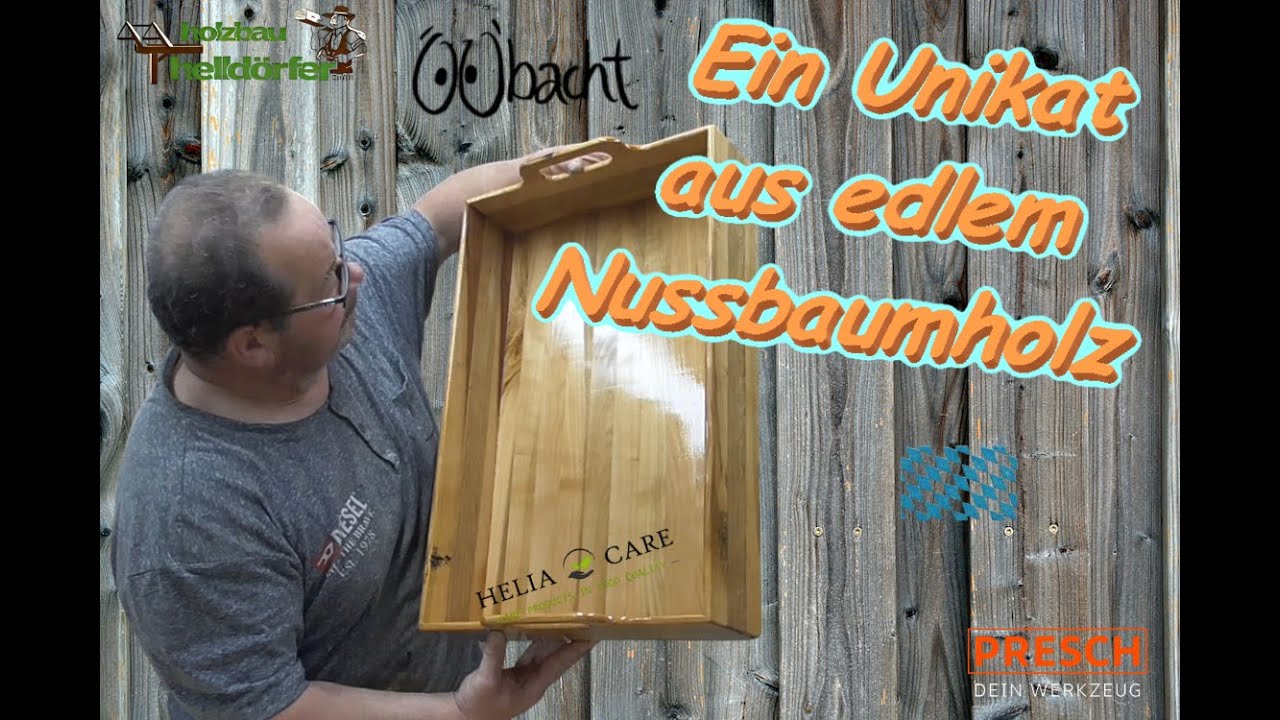 Serviertablett aus Nussbaum: Selbstgemacht mit Stil #diy #woodworking #nussbaumtablett