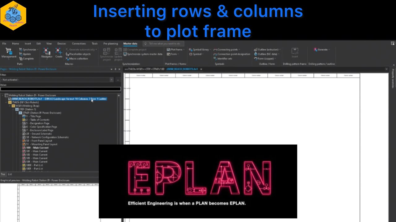 EPLAN Electric P8: Inserting rows & columns to plot frame in EPLAN #eplan #electrical #2025 #eplanp8