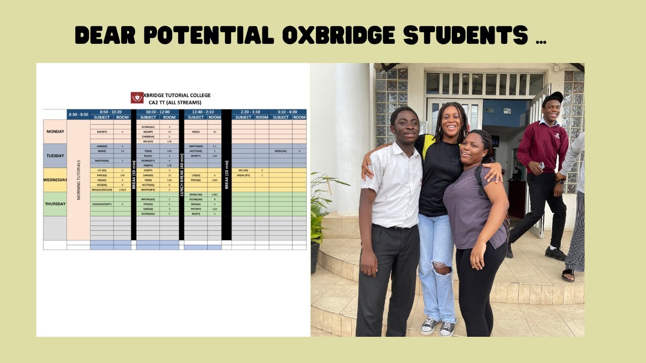 Dear Potential Oxbridge Students...