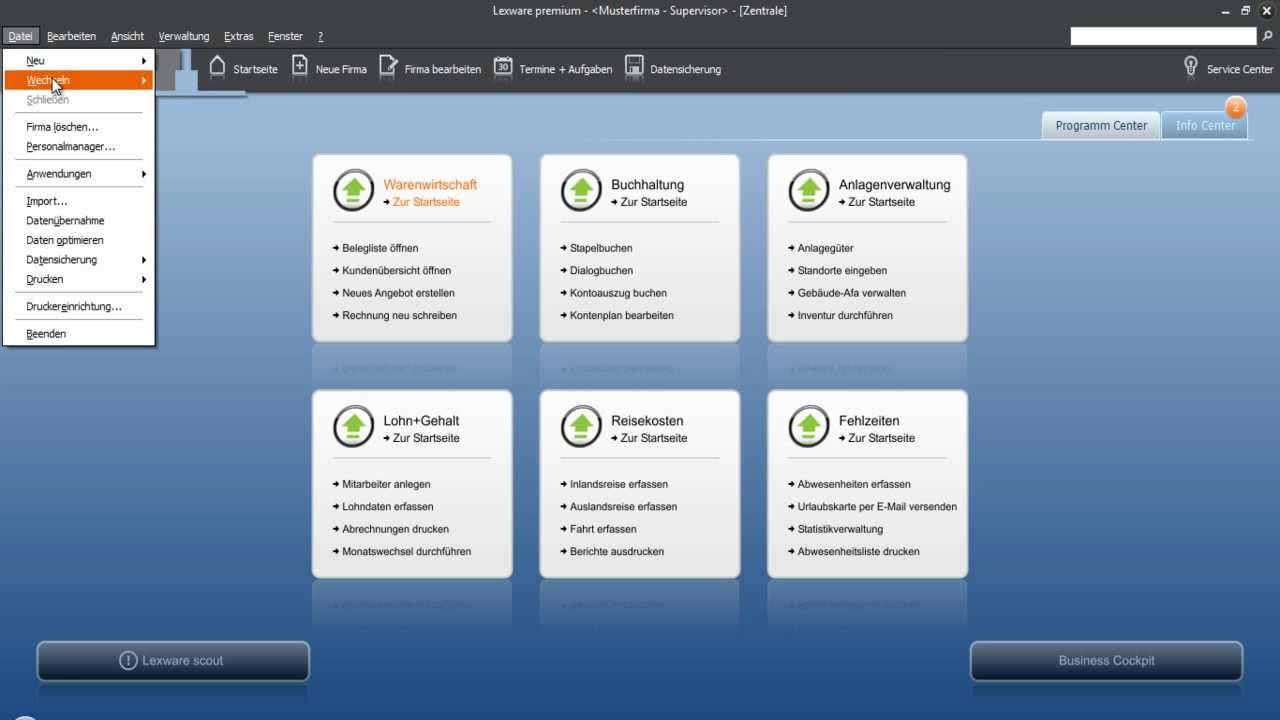 Tutorial Firmen- oder Mandantenwechsel in Lexware