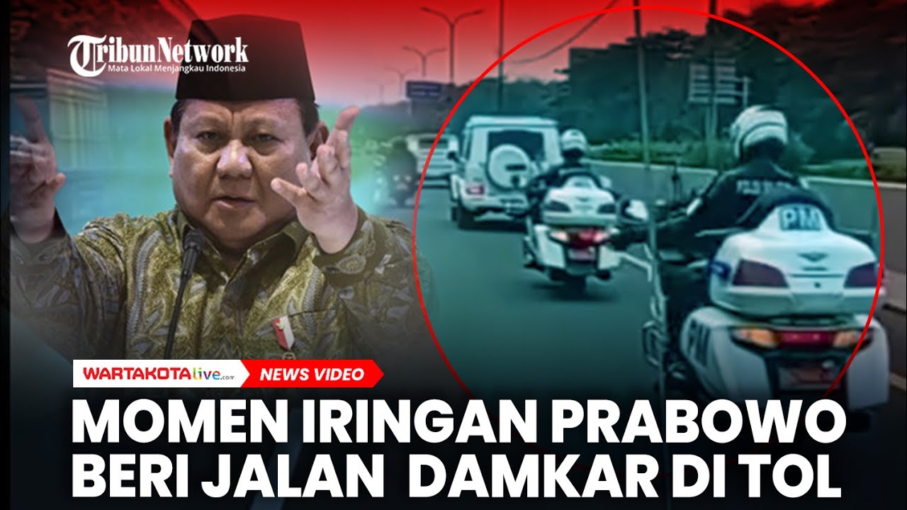 Momen Iring-Iringan Prabowo Beri Jalan Petugas Damkar di Tol
