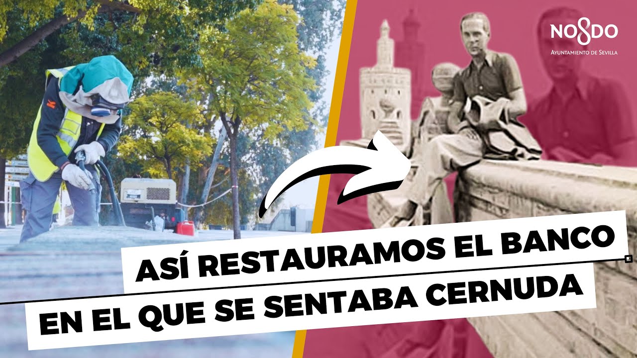 Así se restauran los antiguos bancos del Paseo de las Delicias de Sevilla
