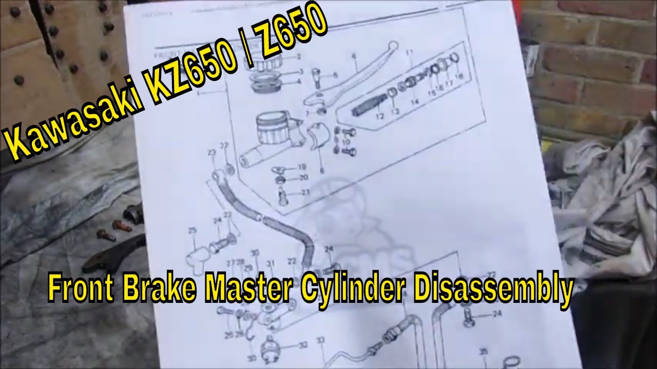 Kawasaki KZ650/Z650 B1 1977 - Disassembly of the Brake Master Cylinder  - part 32