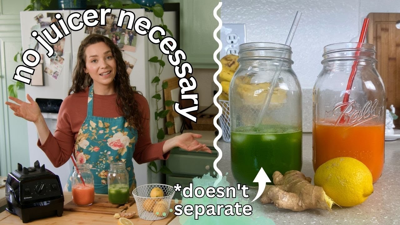 Low FODMAP Veggie Juice | Cucumber-Kale & Carrot-Ginger | No Juicer Necessary | Grit and Groceries