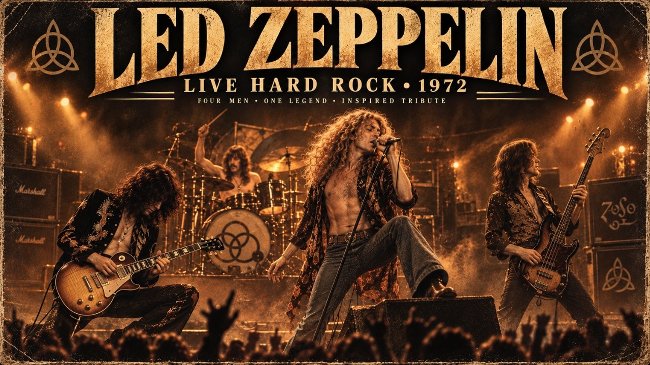 Led Zeppelin ⚡ | Live Hard Rock 1972 Anthems & Guitar Riffs (Inspired Tribute)
