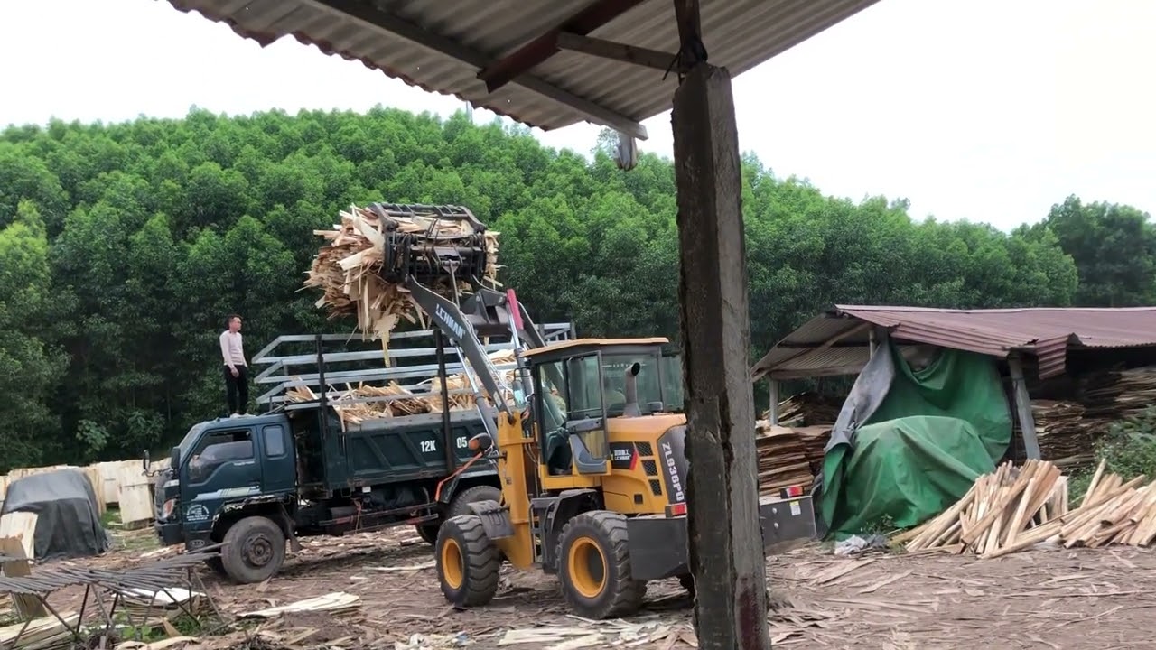 Xúc lật lehman gắp gỗ, rác bóc. Lh: 0369544193 & 0969186595