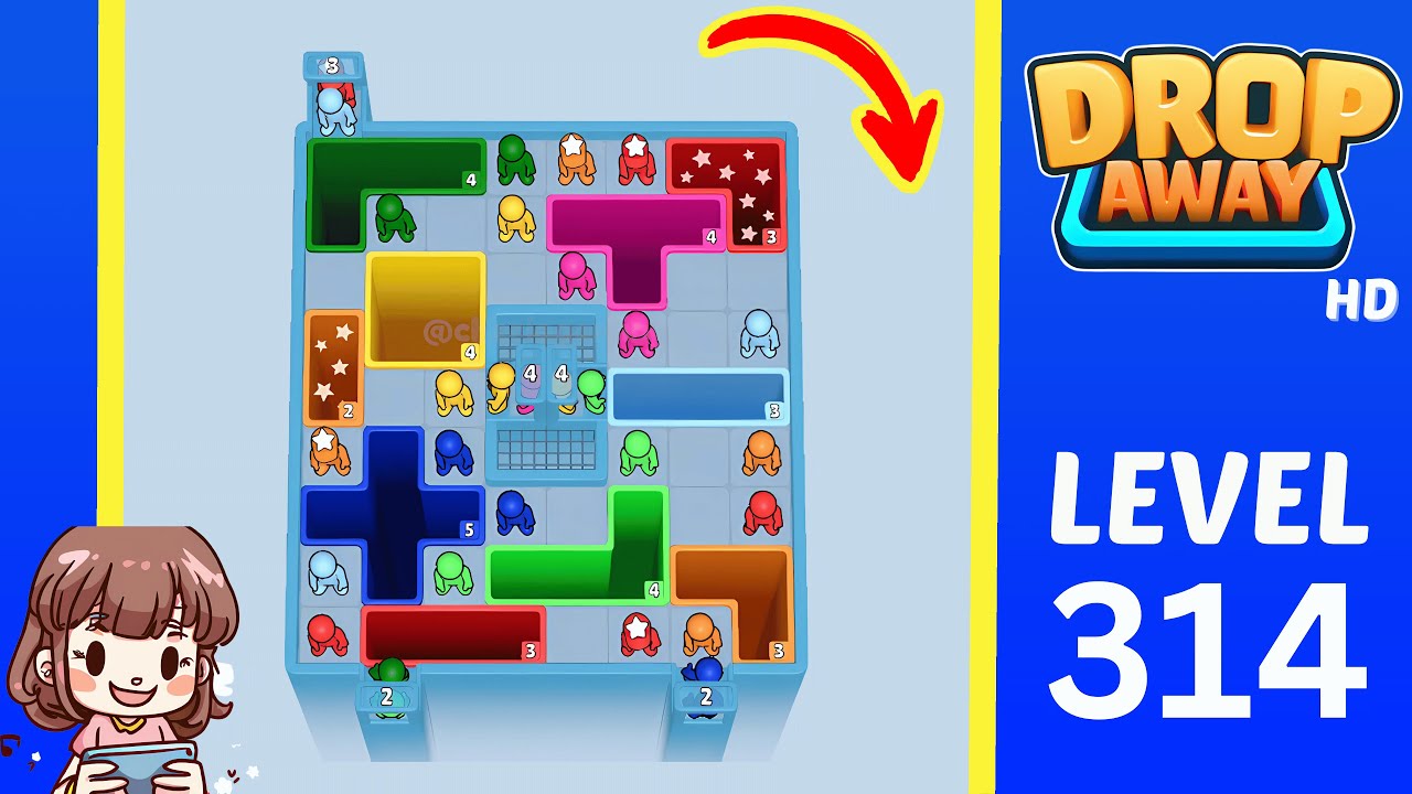 Drop Away Level 314 Solution Walkthrough