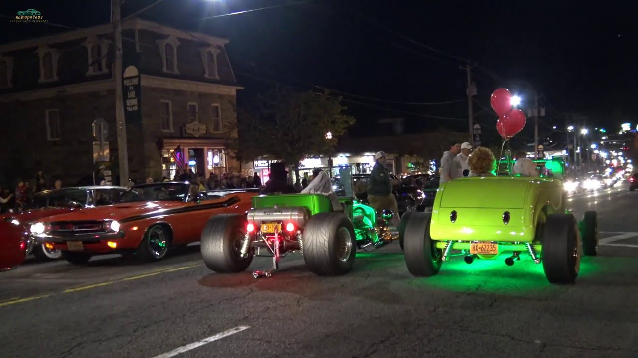 Classic Cars cruisin Adirondack Nights  Old School rides cruising Canada Street Lake George NY 4K