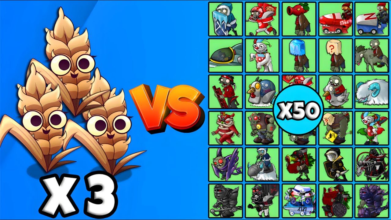 3 Barley Plants Fusion vs All Zombies x50 - PVZ Fusion