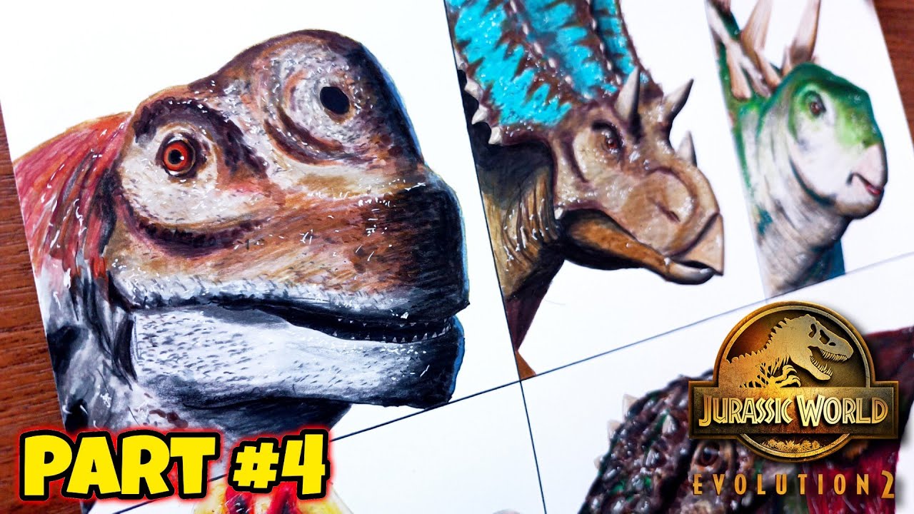 Drawing All Dinosaurs from Jurassic World Evolution 2 | Part 4 (Herbivorous)