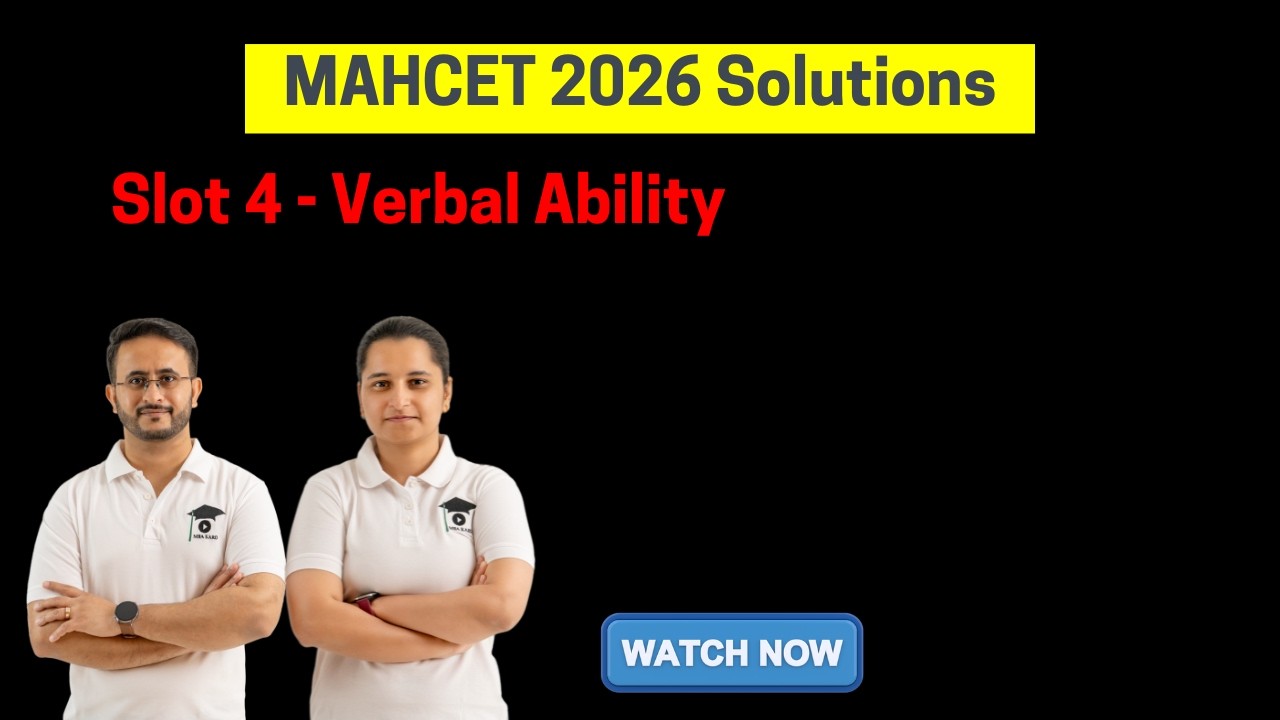 MAHCET 2026 Solutions | Slot 4 | Verbal Ability