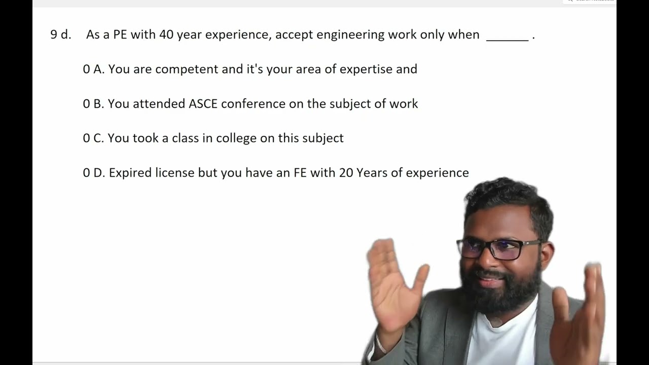 Part 11: FE Exam review: Ethics 2 2024 FE Civil Review: Q Breakdown