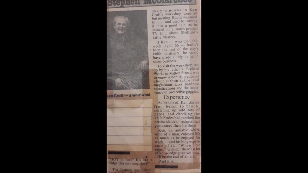 Sheffield Little Mesters, featuring my Grandfather Ken Croft