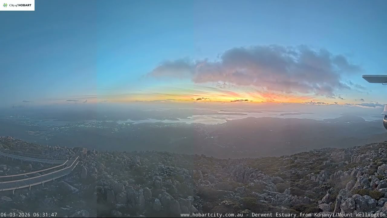 Hobart 🇦🇺 Mountain View Time Lapse 🌤️ (Kunanyi / Mount Wellington) - March 6 2026