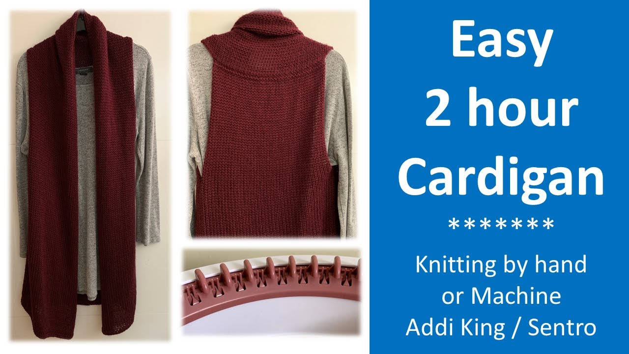 Easy 2 hour summer Cardigan | Sentro or Addi knitting machine beginner project tutorial 