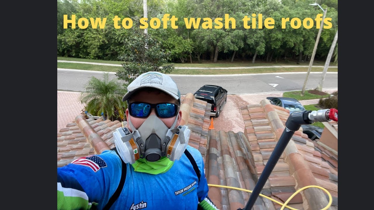How to clean tile roofs with HOT BLEACH.