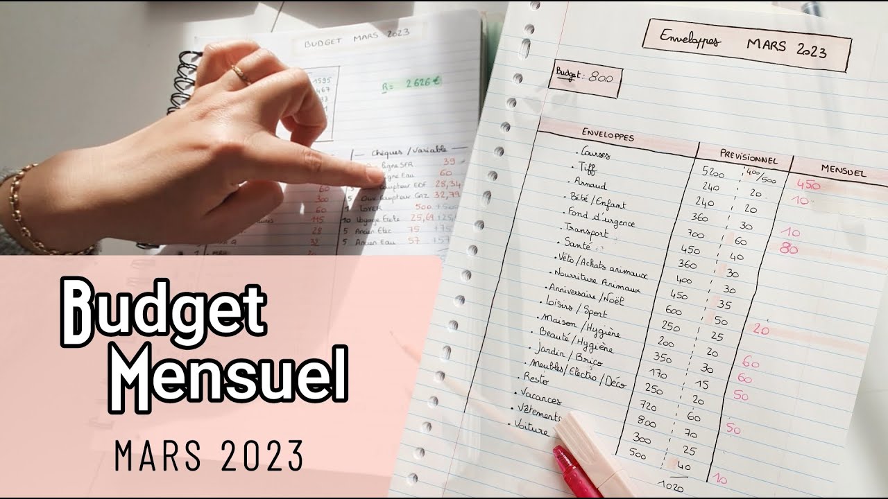 Mon petit BUDGET de Mars 2023... Vivre à 4 avec 800€ I Méthode ENVELOPPE BUDGETAIRE