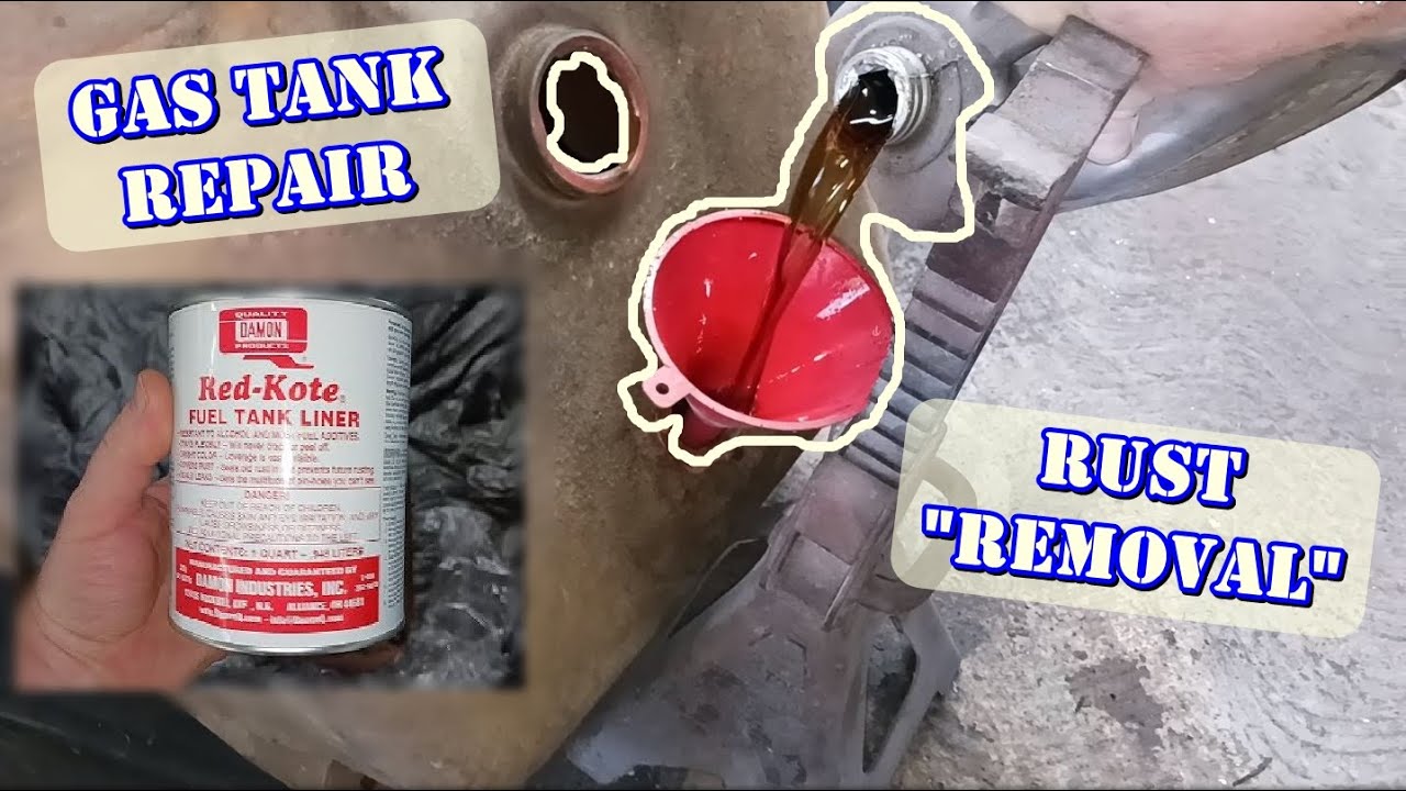 Ремонт ржавого бензобака с помощью вкладыша для топливного бака Red Kote.