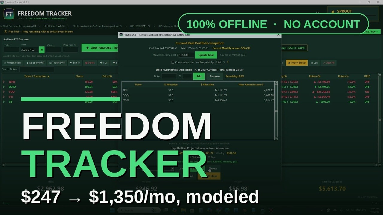From $247 to $1,350 a Month &mdash; Same Portfolio, Modeled Live
