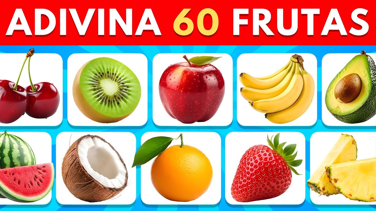 Adivina La Fruta 🍓🍌🥑 | Aprende 60 Diferentes Tipos de Frutas