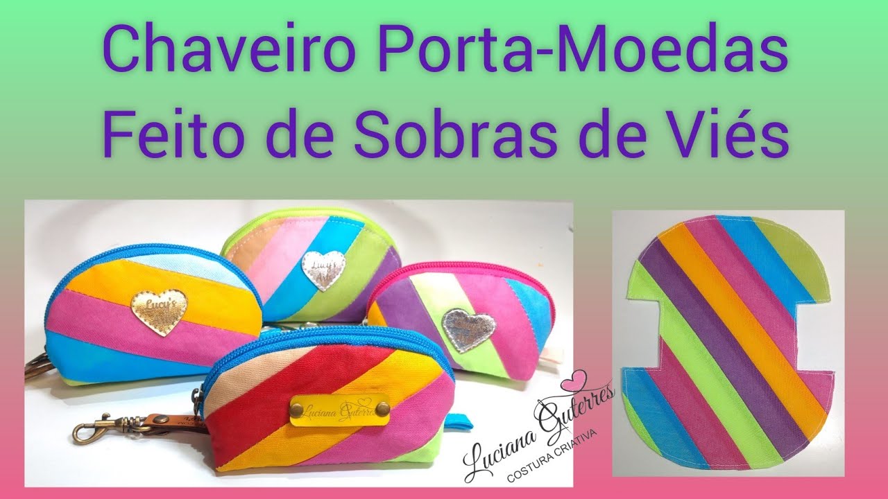 🤩Usei Sobras de Viés e Fiz Esses Lindos Chaveiros Porta-Moedas🤩