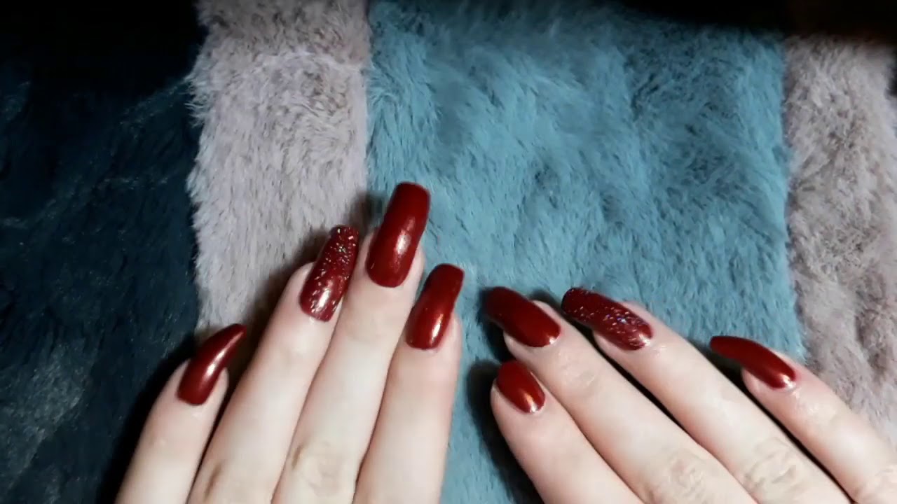 ASMR - Pillow scratching with natural long nails by NailPolishBottle (video 6)