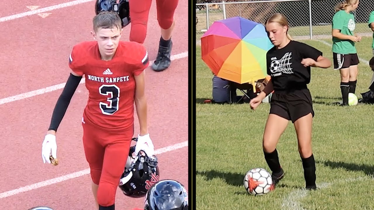 TOUGH HIGH SCHOOL FOOTBALL GAME and GOAL AT MIDDLE SCHOOL SOCCER GAME! 🏈⚽️