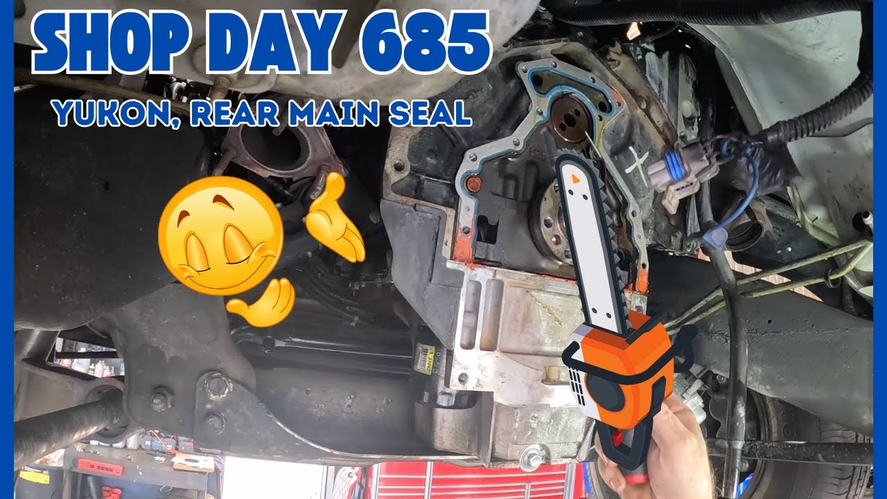 2 shops wouldn't fix it! 2003 Tahoe Rear Main Seal oil leak repair. DAY 685 in the Auto Shop
