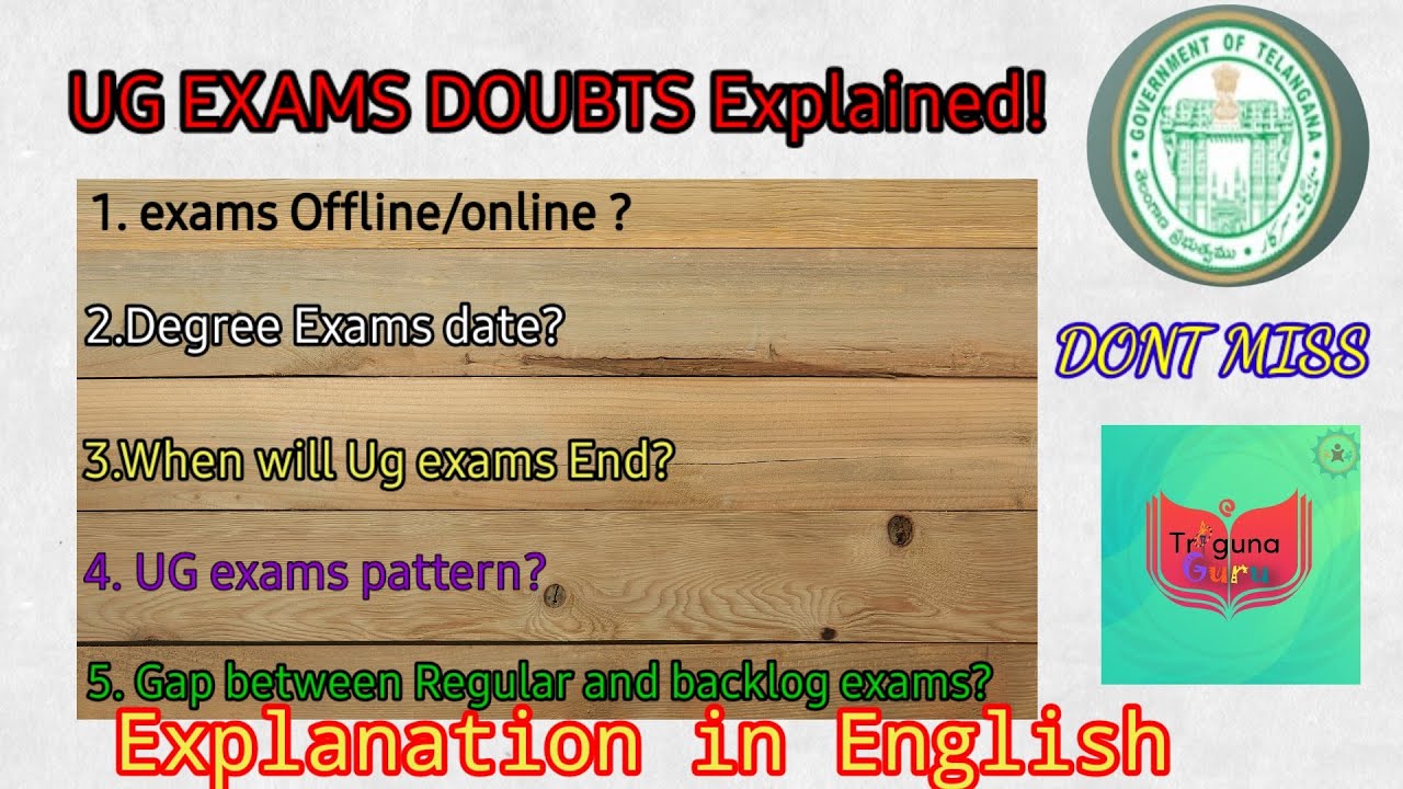 Ts degree exams latest news 2021 |Explained in english| Triguna guru