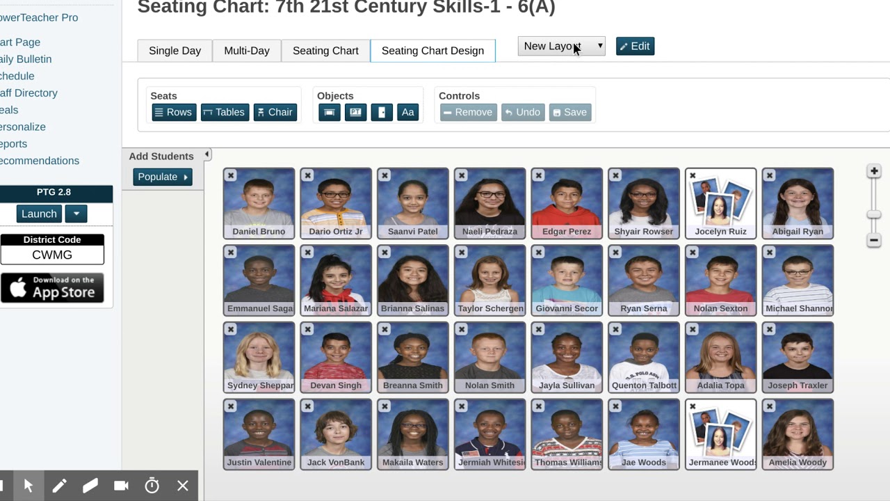 Create Seating Chart in PowerTeacher Pro