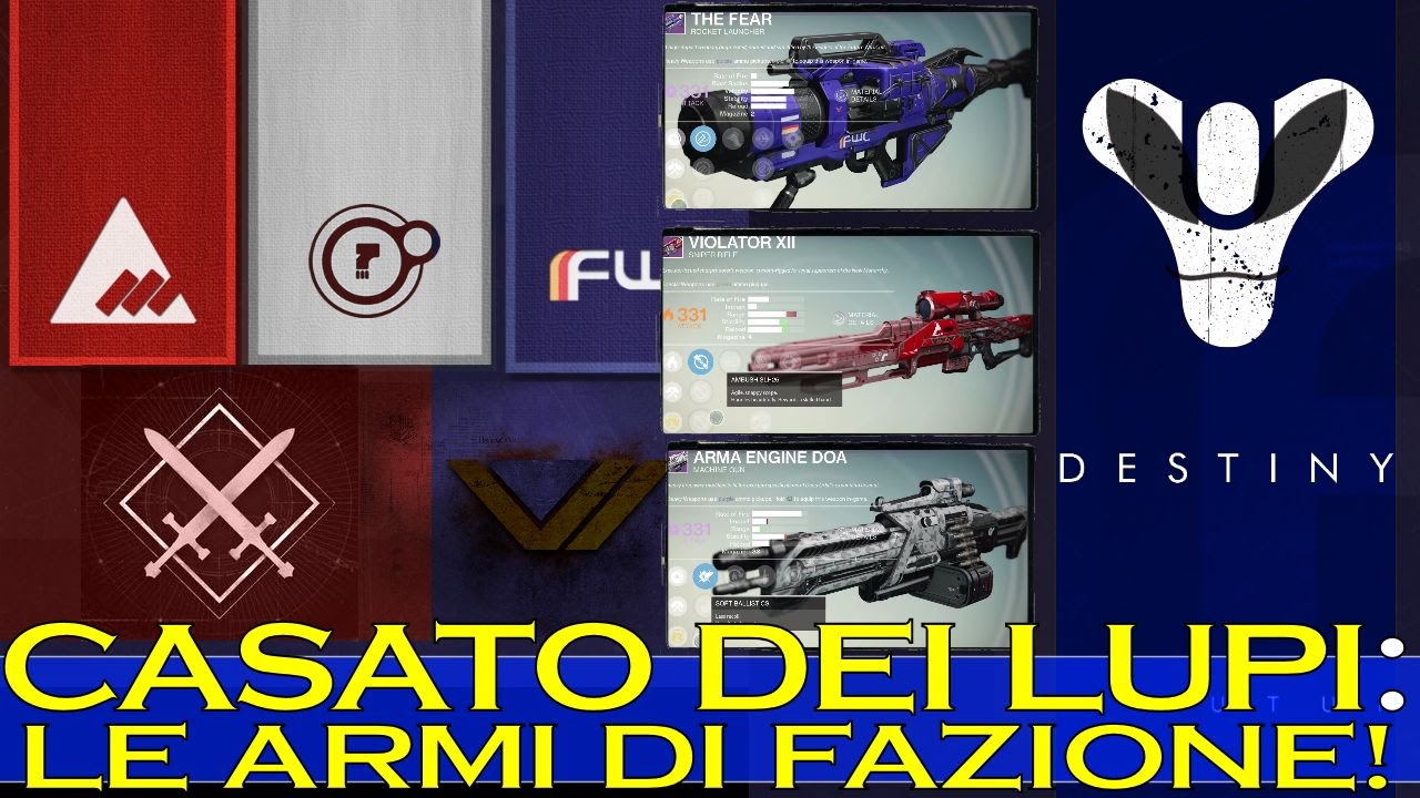 Destiny: Le ARMI Di Fazione! (Orbita/Monarchia/FWC/Avanguardia/Crogiolo)
