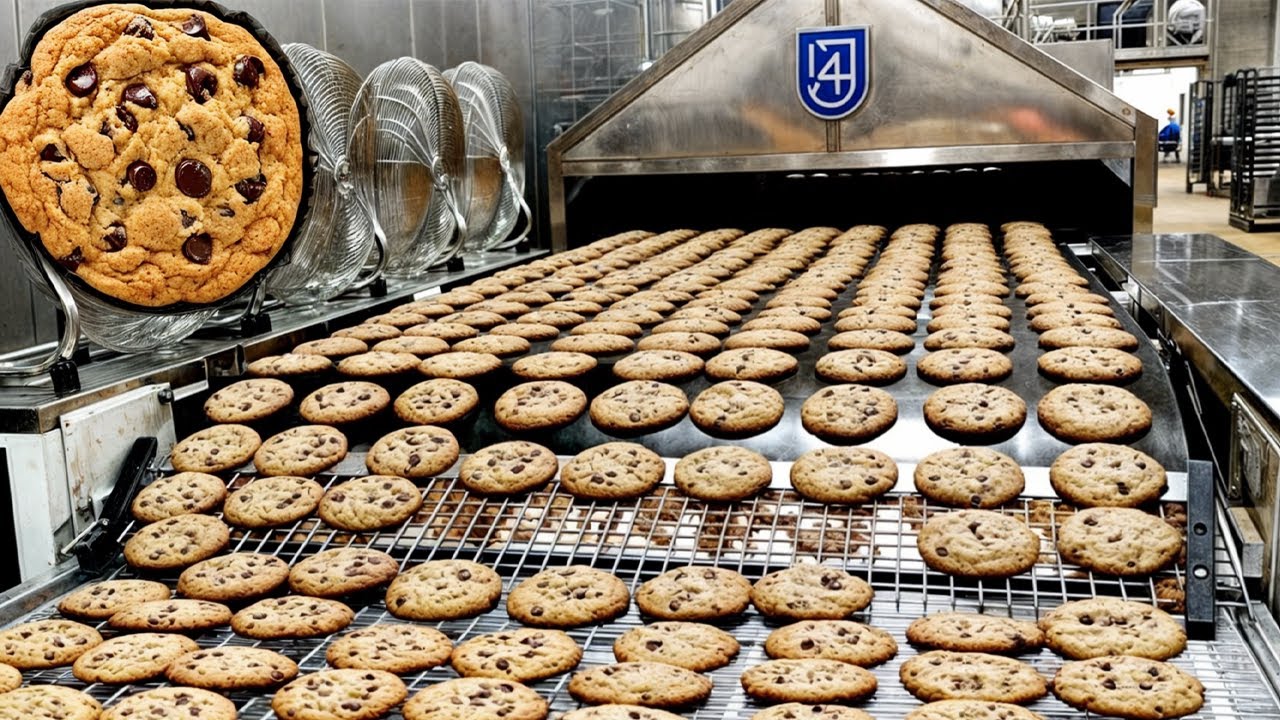 How Millions of Chocolate Chip Cookies Are Made in Factory  | Automatic Cookie Factory Process