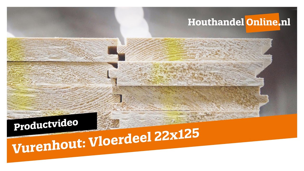 Vurenhout: Vloerdeel 22x125mm geschaafd aan 18x112mm