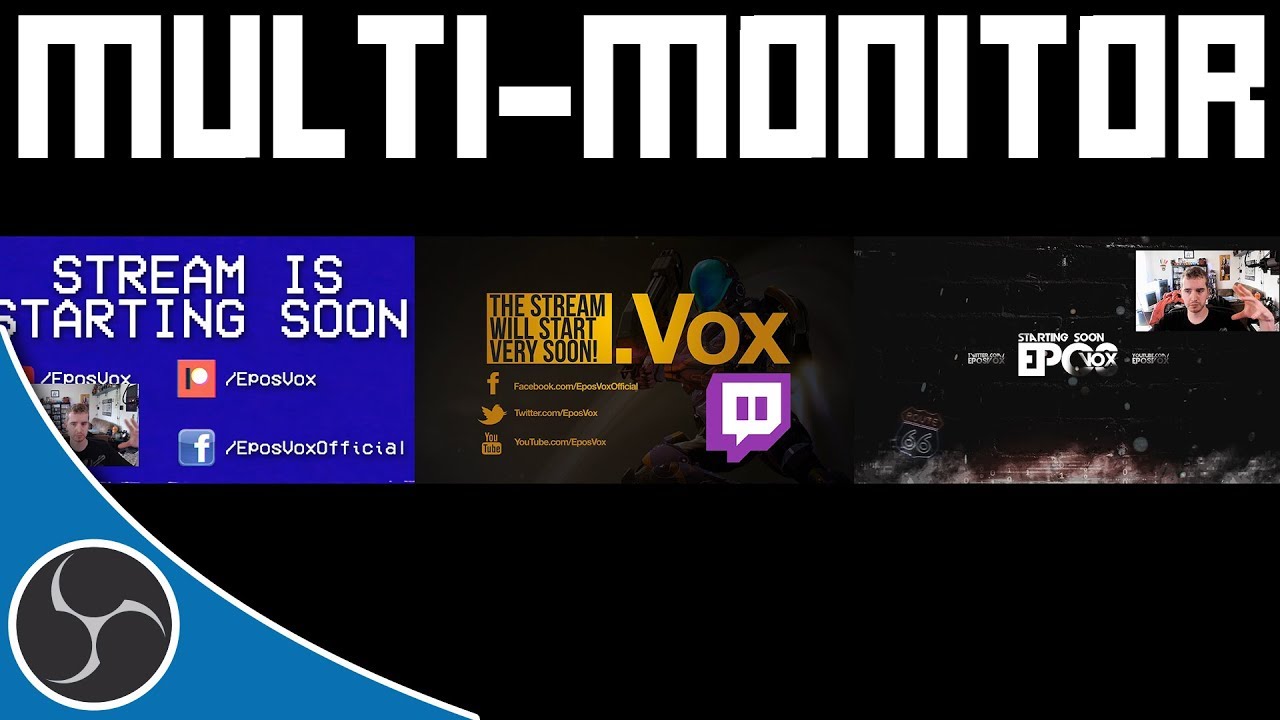 OBS Studio 136 - Multi-Monitor Streaming & Recording - How to automatically switch multiple monitors