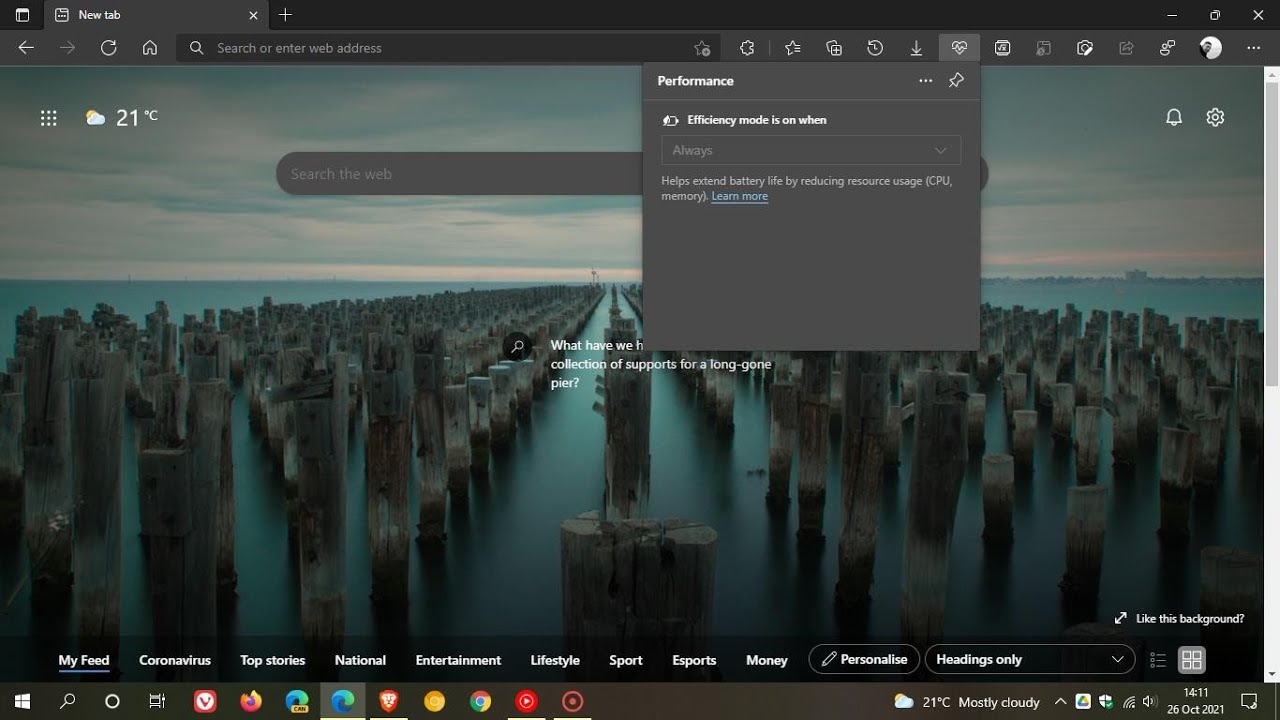 Microsoft's new Efficiency mode in Edge 95 is becoming more widely available