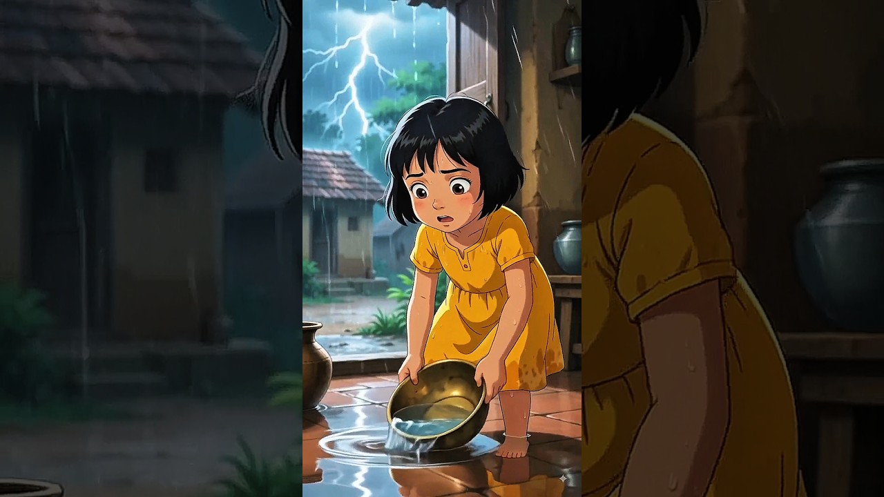 🌧️ Heavy Rainfall Water Comes Inside The Home 😩🌊🛖 | Going To Grandmother's Home 🤩✨ #shorts #ghibli